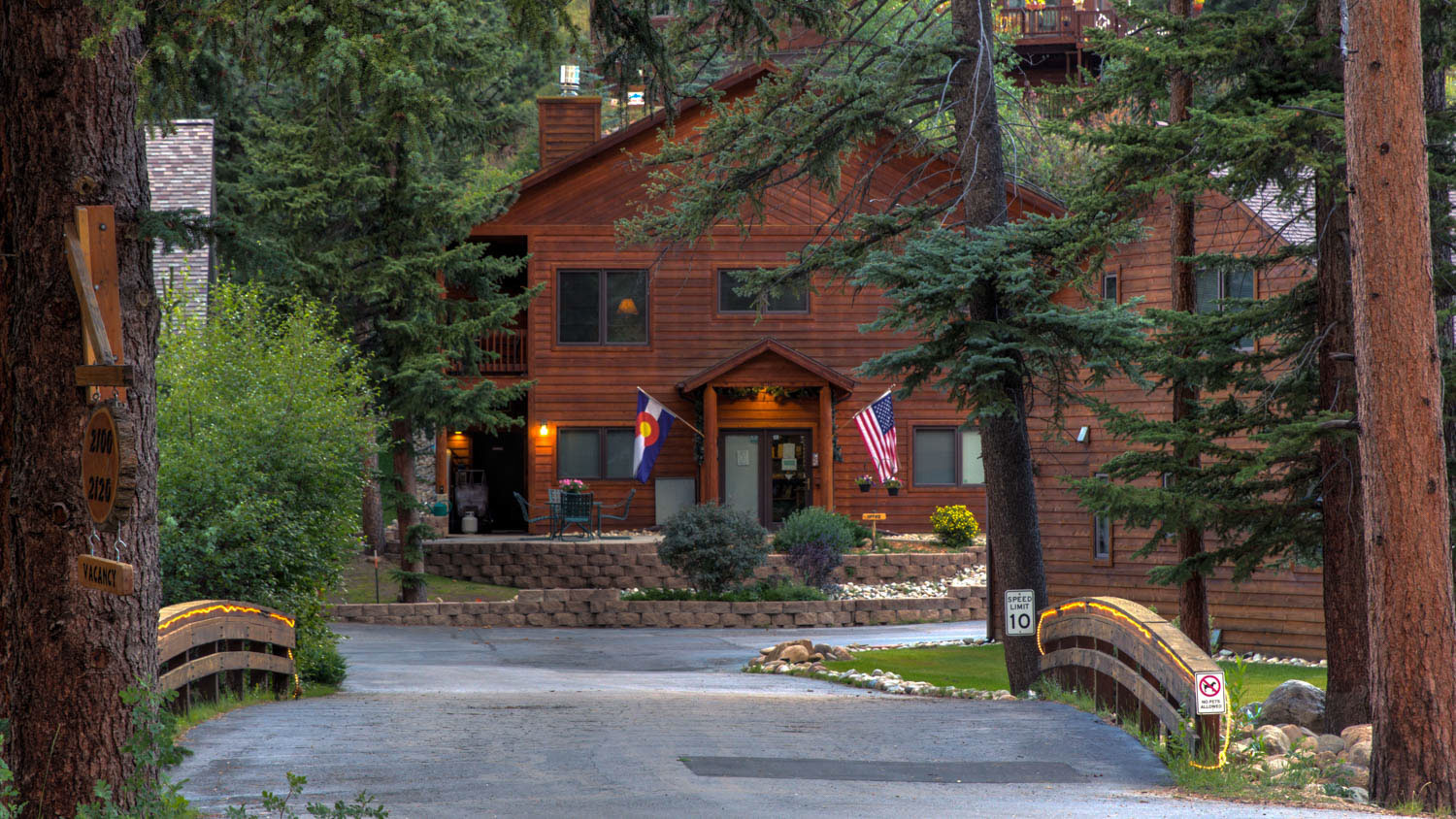 River Stone Resorts and Bear Paw Suites bridge