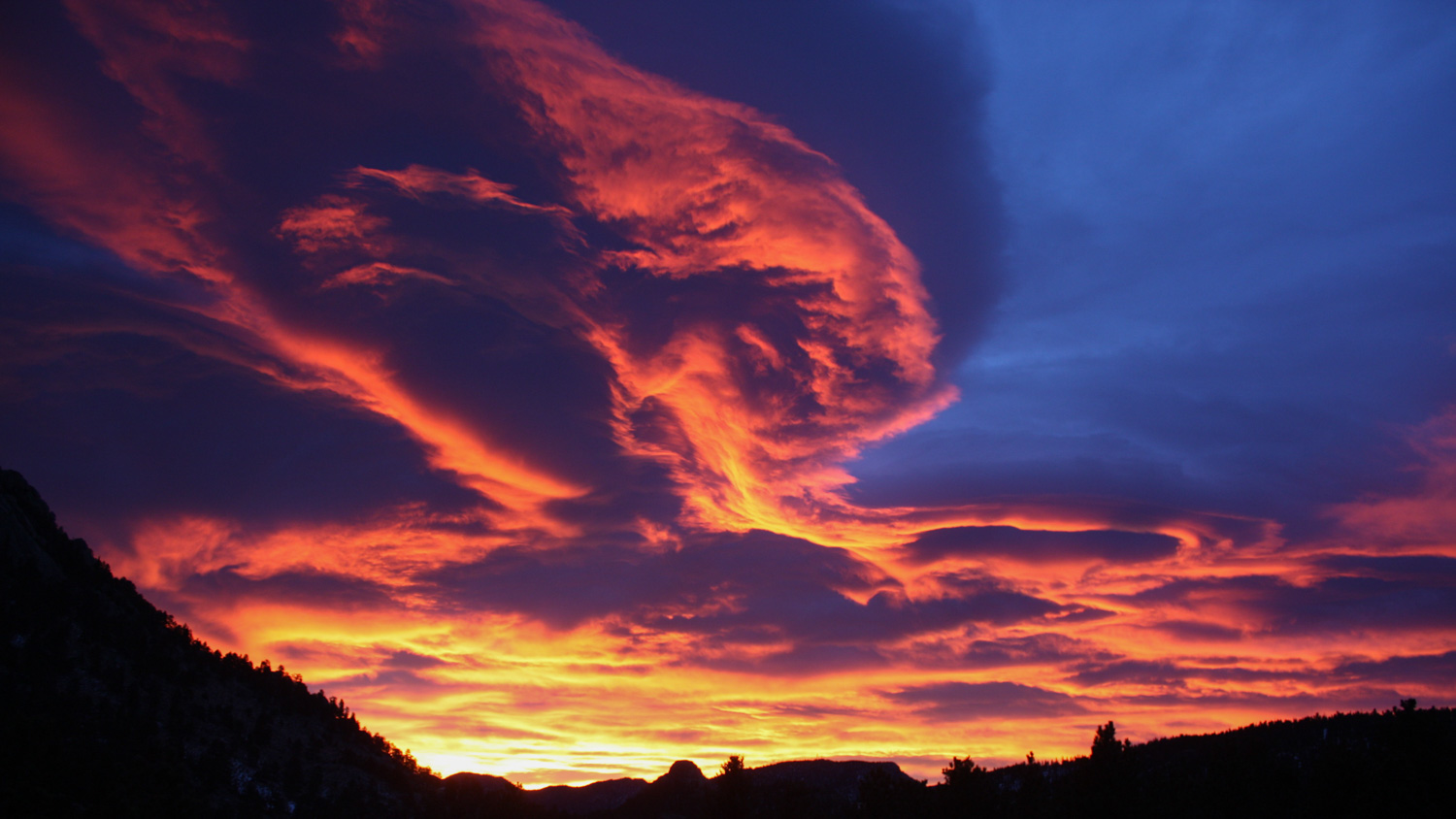 Sunset over River Stone and Bear Paw